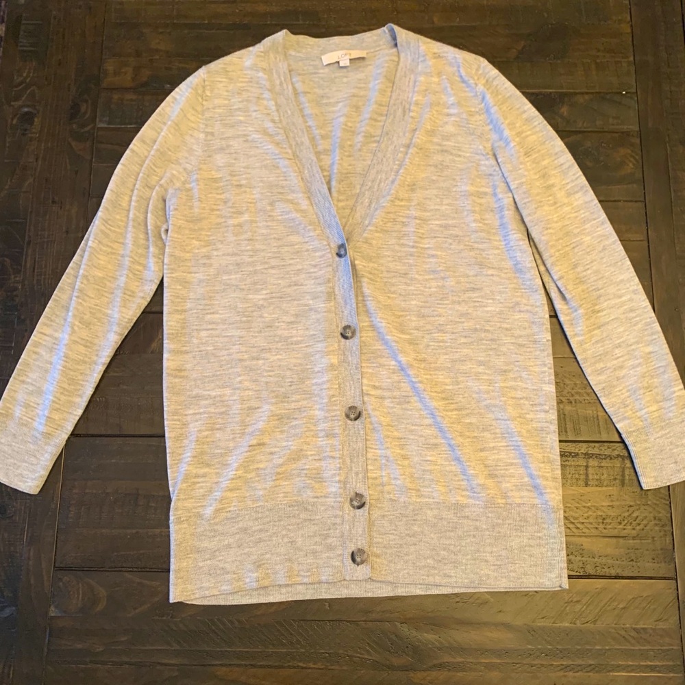Loft Women’s Gray Cardigan with Buttons
